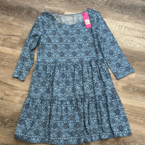 Lilly Pulitzer Blue Patterned Casual Dress - Picture 4 of 4